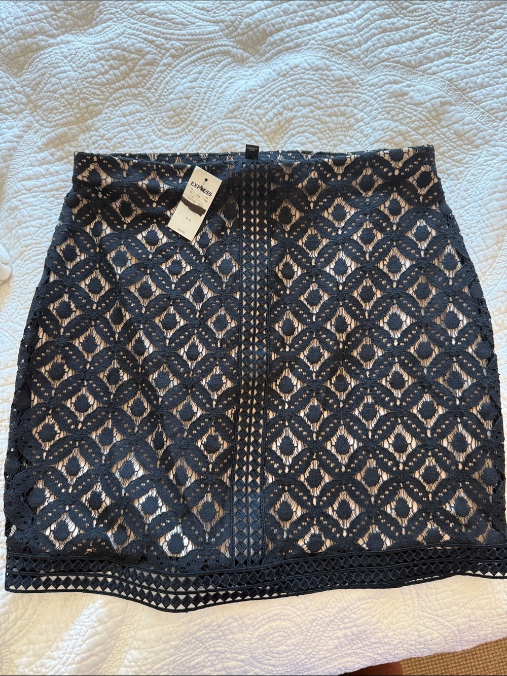 NWT Express Black Lace Mini Skirt Size S